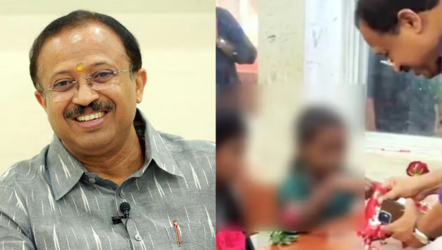 ട്രൈബല്‍ സ്‌കൂള്‍ കുട്ടികള്‍ക്ക് മിഠായി കൈയ്യില്‍ കൊടുക്കാതെ മുന്നിലിട്ടുകൊടുത്ത് മുരളീധരന്‍, ഞെട്ടിക്കുന്ന വീഡിയോയെന്ന് സോഷ്യല്‍മീഡിയ, അയിത്തമാണോയെന്ന് ചോദ്യം